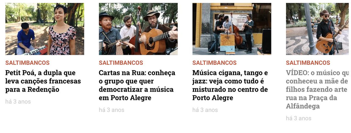 #tbt Um dos projetos mais legais que criei, desenvolvi e participei em <a href="/gzhdigital/">GZH</a>. O <a href="/fernandozanuzo/">Fernando Zanuzo</a> e entrevistamos artistas de rua de Porto Alegre, no projeto #Saltimbancos. Deu trabalho, mas foi massa. Para quem não conferiu: gauchazh.clicrbs.com.br/ultimas-notici…