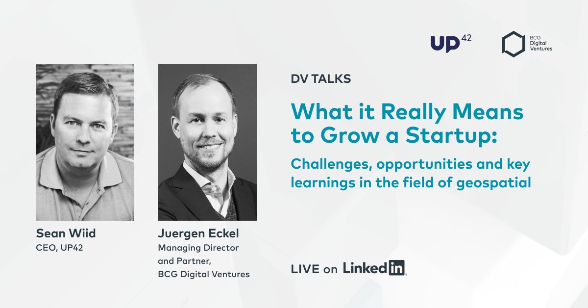 bcgx_'s tweet photo. Missed our #DVTalks on growing a successful startup with @UP42_’s CEO Sean Wiid? Stream the full conversation here: https://t.co/J5frY3JPdw https://t.co/2LouRYhKdx
