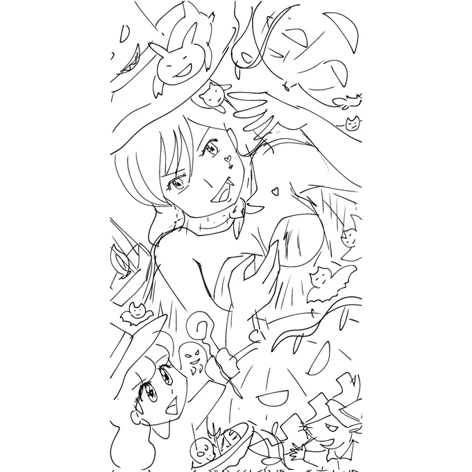 ハロウィンの下書き。ちょっとゴチャすぎか。後ろ3枚は去年の絵。特に4枚目がひどい(笑
#落書き #イラスト #アイビス #ハロウィン #下書き #おはようございます 