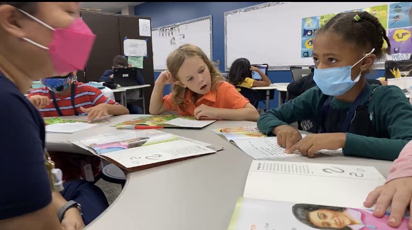 JenniferBaek3's tweet photo. It’s all about studios in 3rd grade! In small group, Mrs. Tien’s students were learning strategies to decode unknown words. Good thing we have secret stories to help us remember the rules when breaking apart the words by syllables. @julietien @cyfairMillsap @CFISD_ELAR2_5 https://t.co/xtQPUWhycu