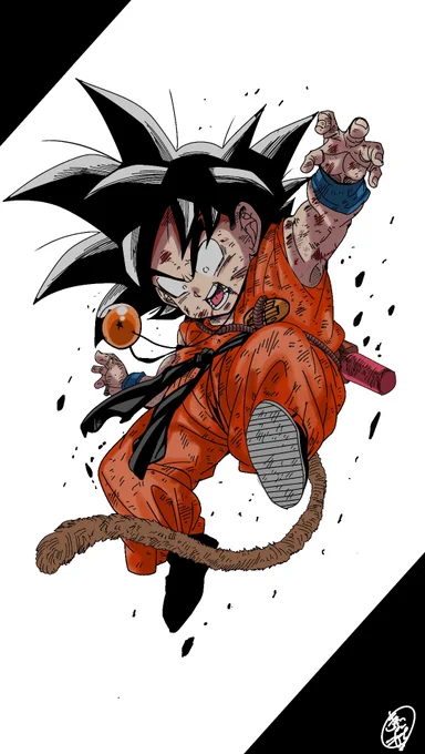 『---孫悟空完全敗北---』
#ドラゴンボール
#イラスト 