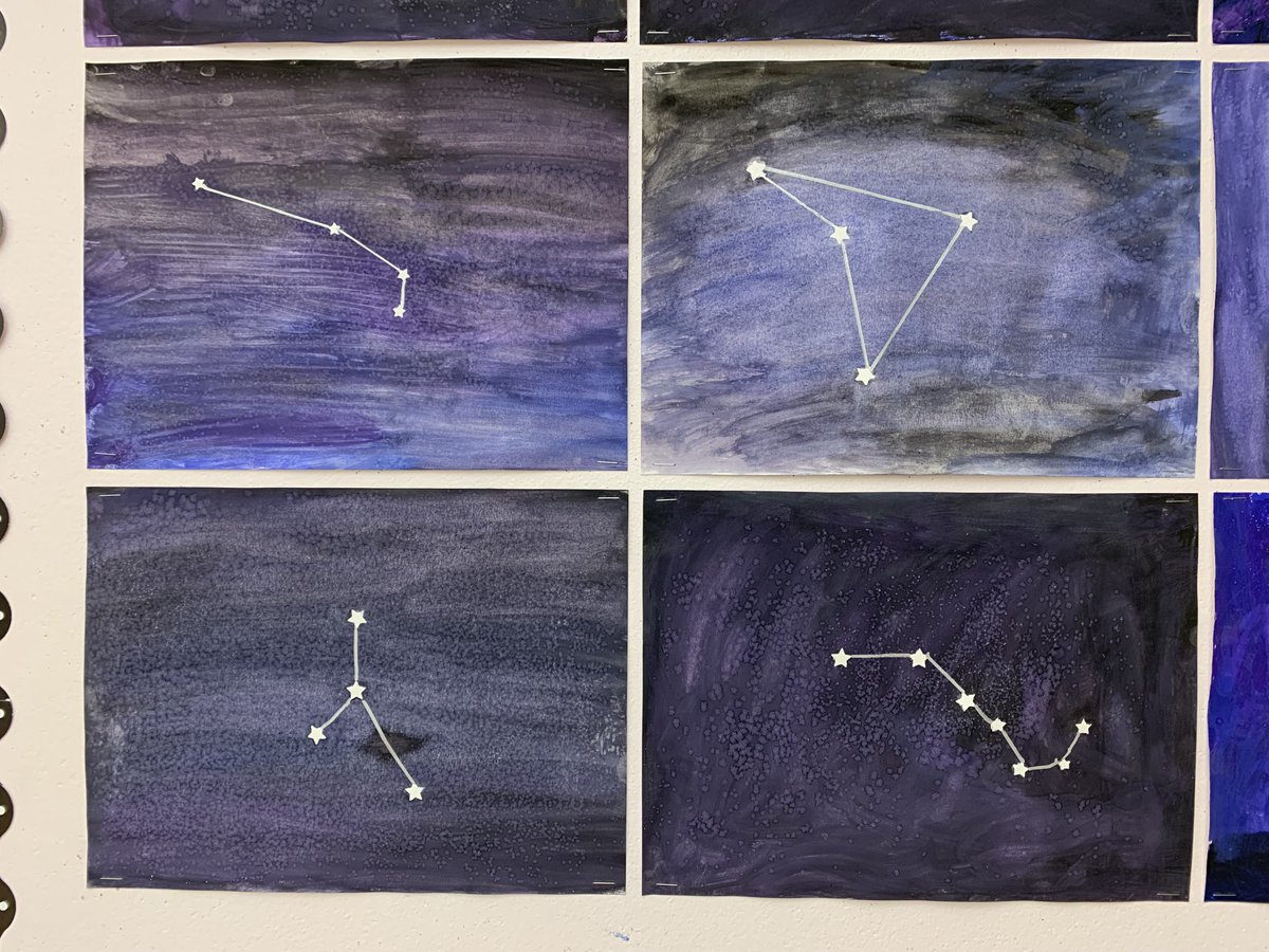 Our students are amazing artists! Students in Grade 6 were inspired by their space inquiry projects and decided to create their own constellations. #sd36learn #space #SpaceArt