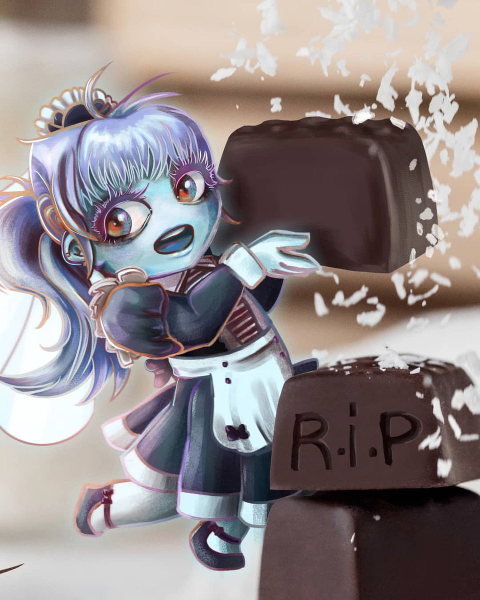 Berbinda's tweet photo. "Ghostly" 👻.
I made a very sweet chibi maid among chocolate graves! 🎨. I will be drawing more in this style for Halloween. If you are looking for an artist for your characters, write me 💙.
#ArtistOnTwitter #Ghost #CommissionOpen #Bubbletober #octoberchallenge #Commission https://t.co/8oLr6qJ3I9