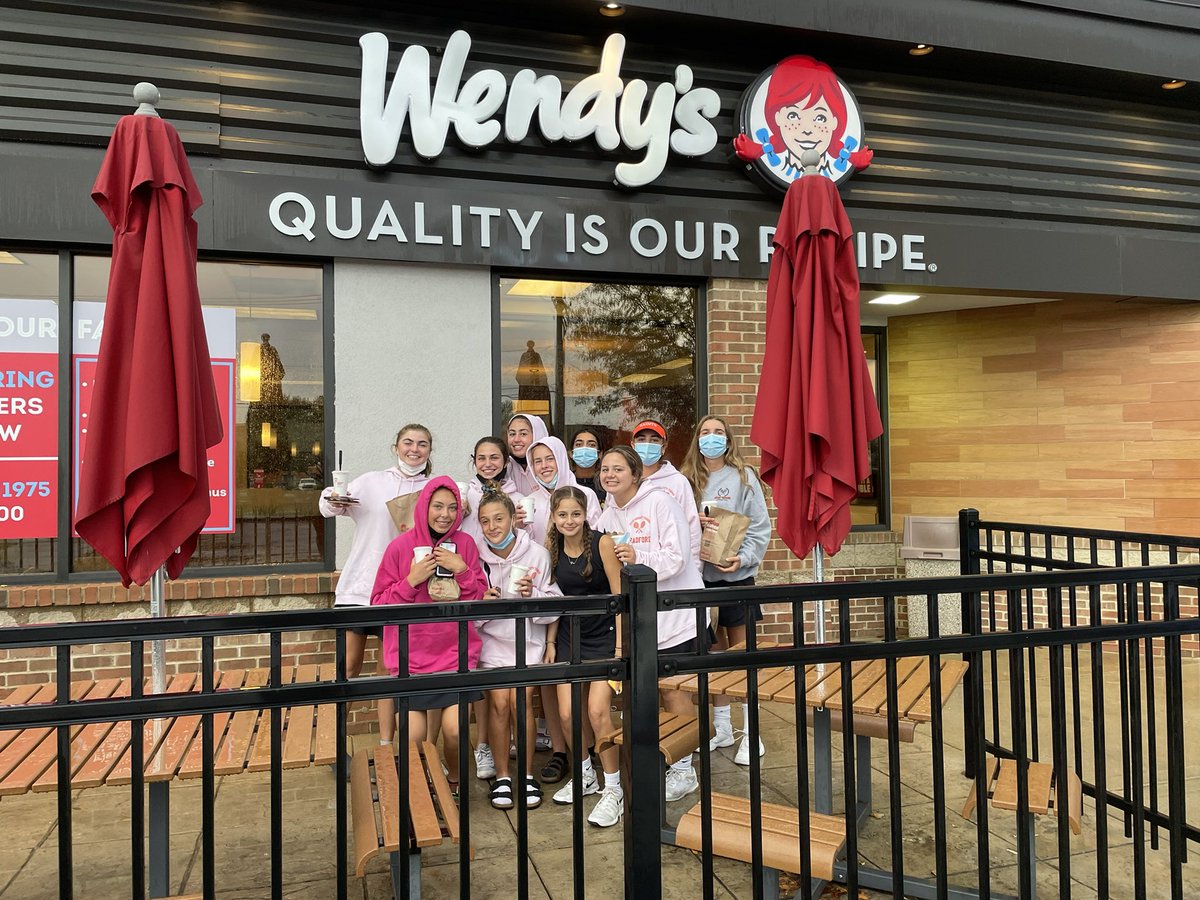 Lady Saints rained out midway through round 1 of Conference. But we still made the trip to celebrate these ladies at Wendy’s. Oh and Caroline’s 100th win too. So grateful for these amazing young women.