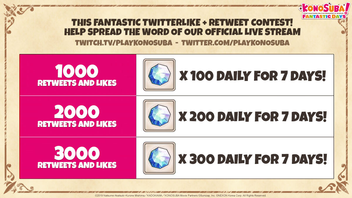 TWITTER CHALLENGE! 

We're having our next content update livestream on October 8th at 2PM PT ▶️ 📺 

If this tweet reaches the following RT+likes (you must RT AND like) goals by the livestream start, EVERYONE will get the respective rewards 🎁 

(1/3)