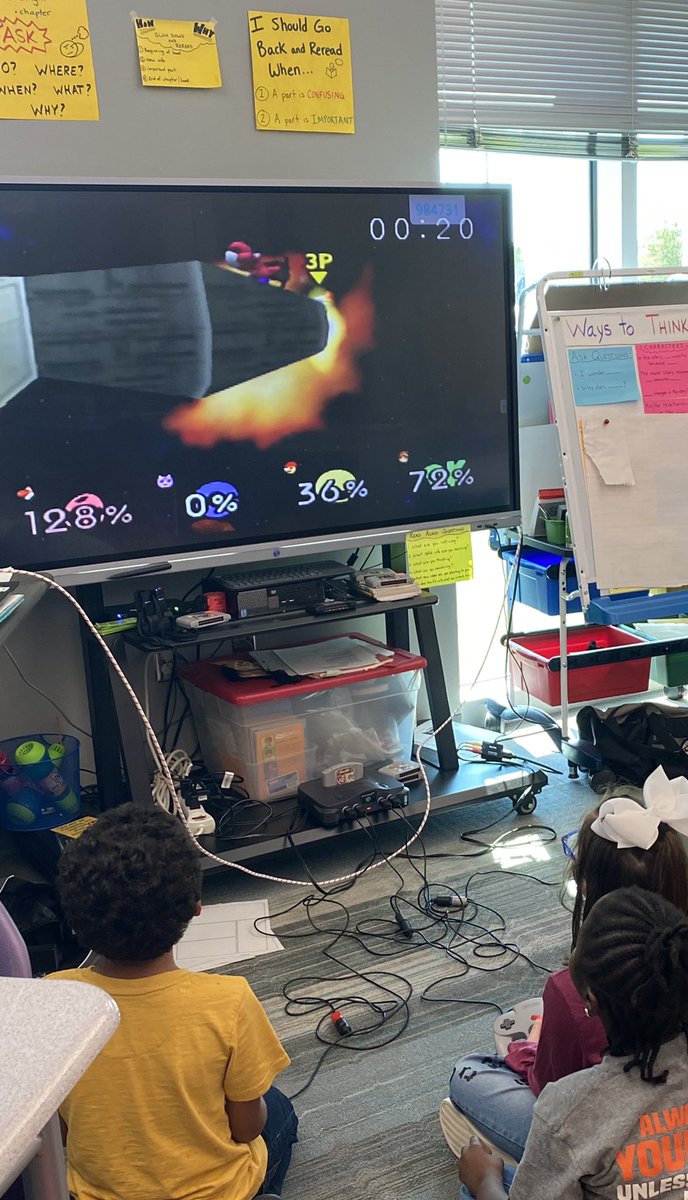 MrScharle's tweet image. Playing some N64 if they passed their QSE. Hopefully the whole class next time. @FoxKISD #LikeAFox