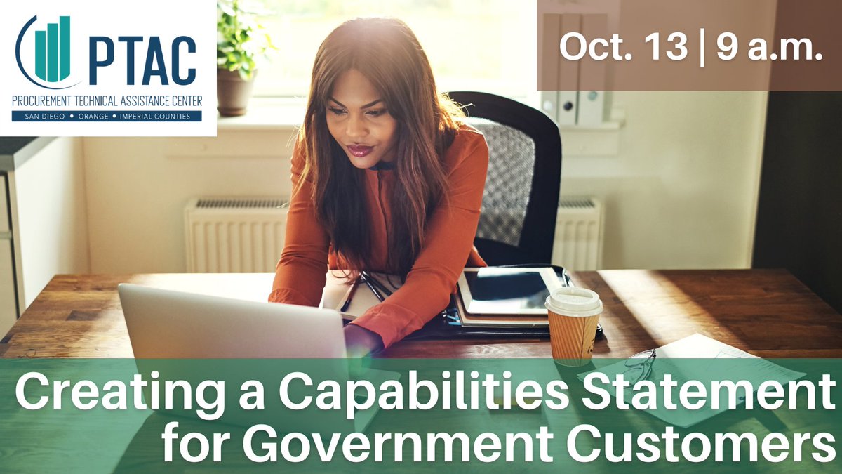apexsocalorg's tweet photo. A well-written #capabilitiesstatement can be distributed to potential government customers and quickly answer their question of why they should buy from you. Register to join our expert Frank Luna the morning of Wed, 10/13 to get what you need to know! https://t.co/u7s6q9pW86 https://t.co/0oxIZUMZD7