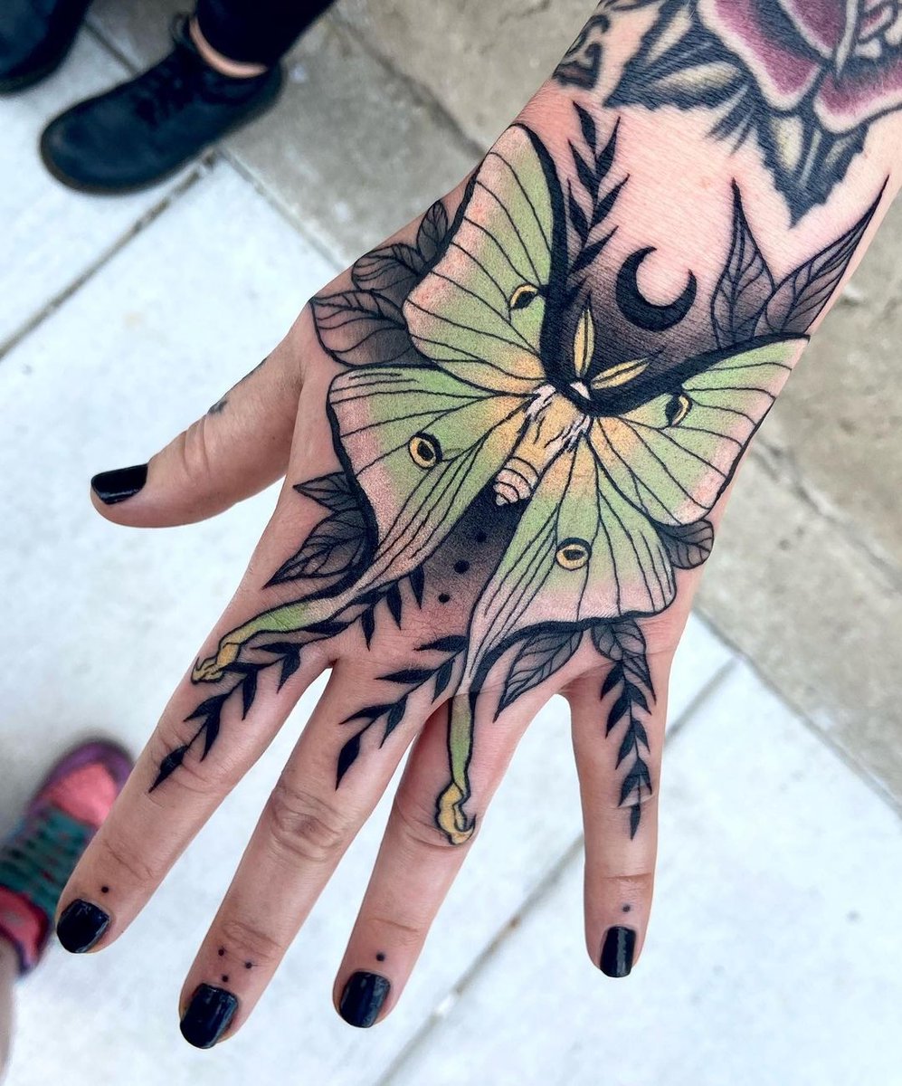 The Black Labyrinth Tattoo Syndicate  Moon phases and Luna moth tattoo by  Justin Are you interested in something delicate along these lines Lets  chat blacklabyrinthtattoogmailcom  Facebook