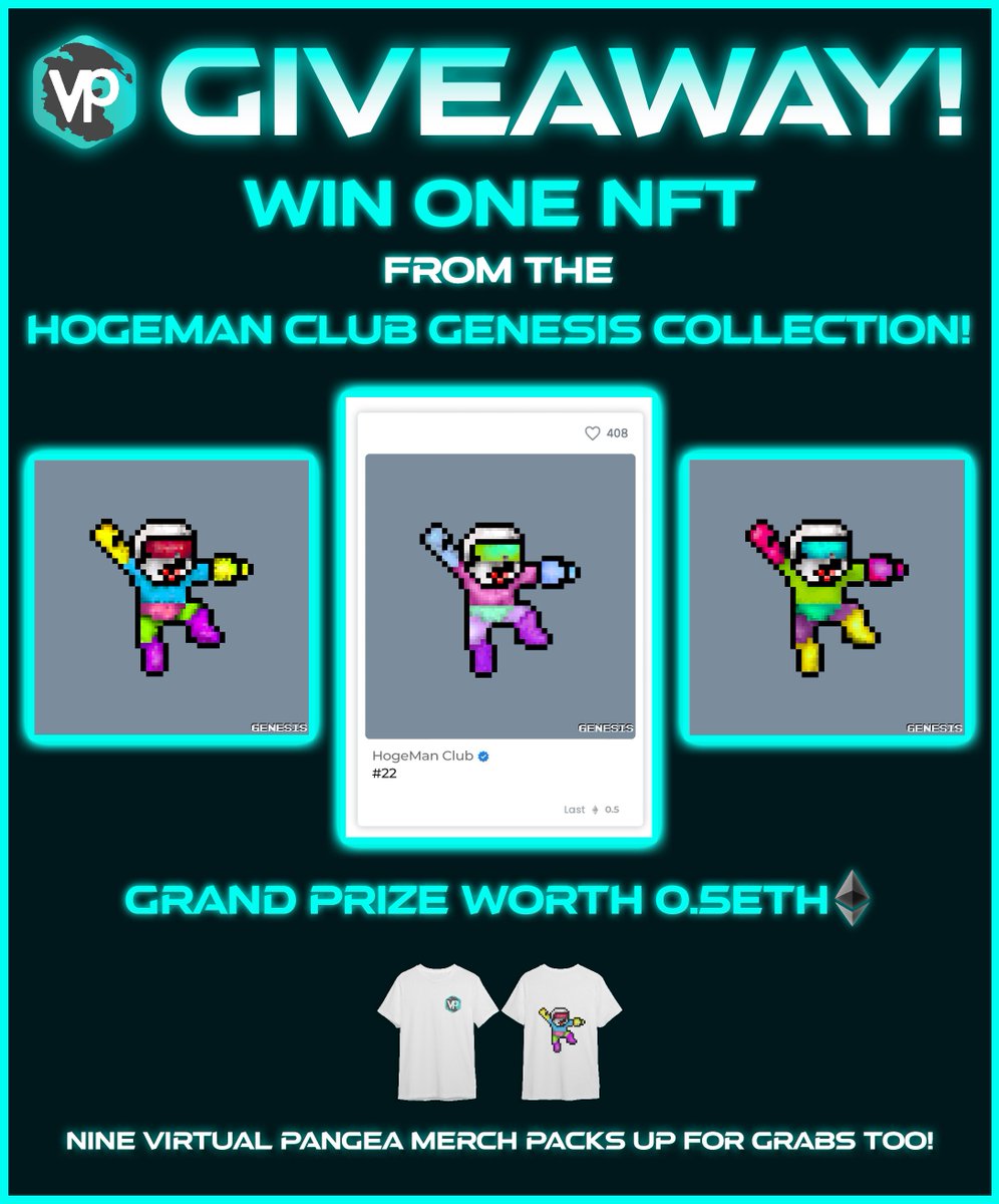 VirtualPangea's tweet photo. https://t.co/X56RnfxcYW

Join the Virtual Pangea ecosystem &amp; win a HOGEMAN Club NFT or Virtual Pangea Merch!

The HOGEMAN game is almost here &amp; this NFT is your 🔑 to unlock its world! NFTs with Utility is the Virtual Pangea Way!

#VIrtualPangea #NFTs #PlayCreateConnectBelong https://t.co/eo0EsE6l5Z