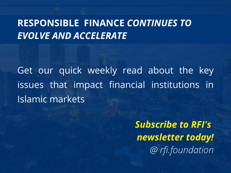 RFIFoundation's tweet photo. Stay on top of the fast changing development of #ResponsibleFinance in #IslamicMarkets with RFI's weekly newsletter. Subscribe today! #IslamicFinance https://t.co/dNJhdpWMzy https://t.co/fpuvsPhc9T