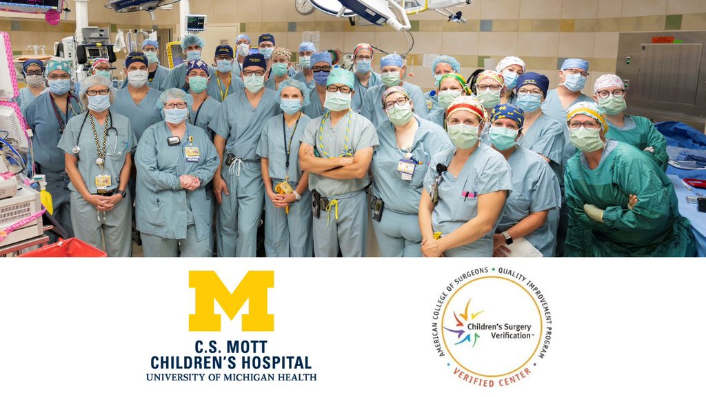 MottChildren's tweet photo. 🎉 Congratulations to our Mott surgical team on their recertification as a Level 1 Surgery Center! C.S. Mott Children’s Hospital is proud to be the 1st children’s hospital in the State certified as a Level 1 Children’s Surgery Center by the @AmCollSurgeons. https://t.co/C4Bdvie0Fl