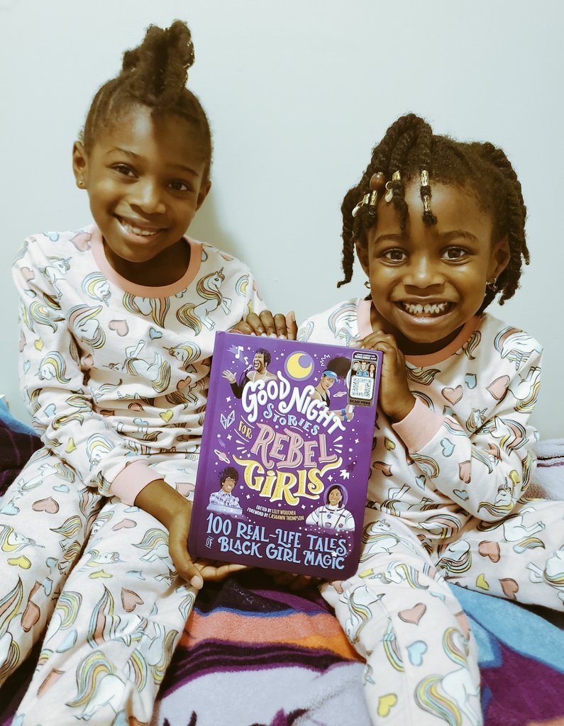 I keep tweeting about it, but they absolutely adore <a href="/rebelgirlsbook/">Rebel Girls</a>. Thank you @thepbg + <a href="/Lilly_Works/">Lilly Workneh</a>!