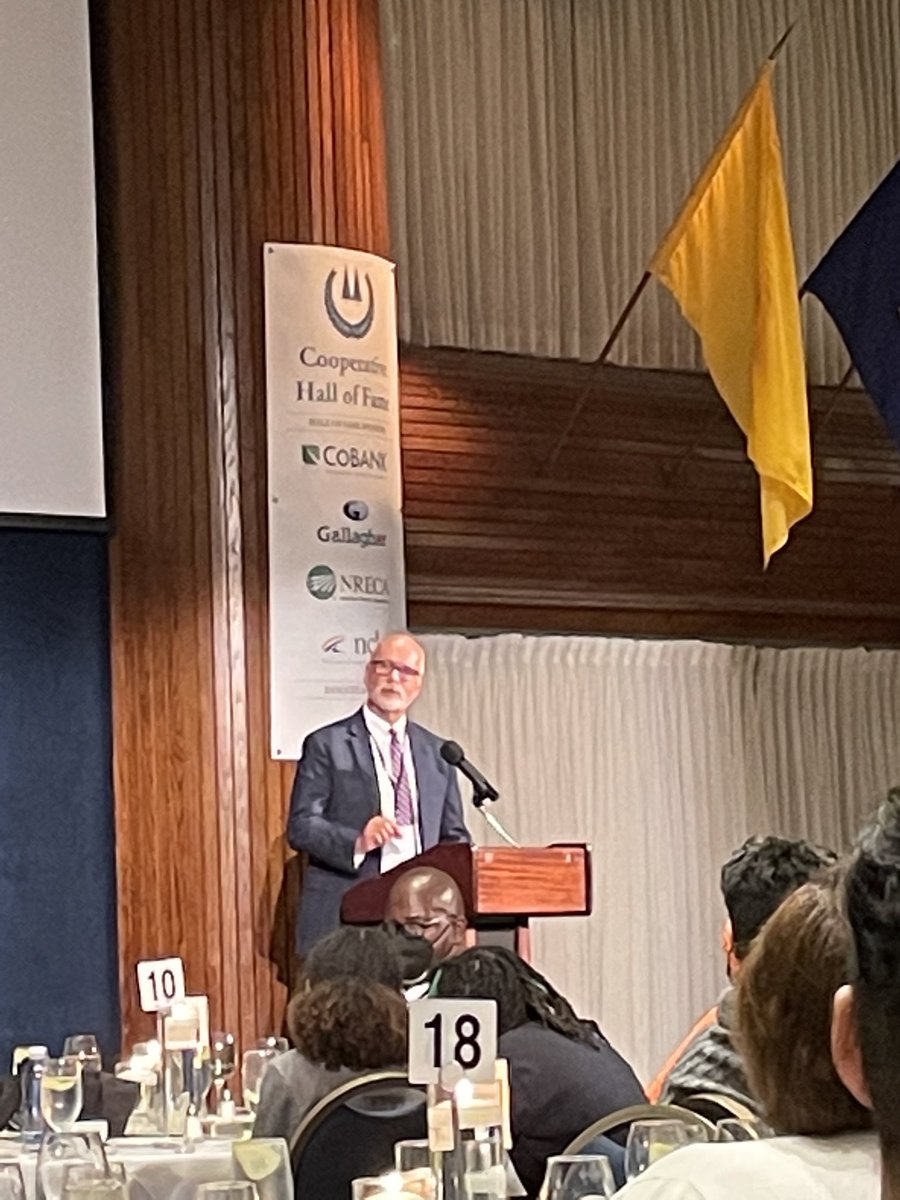 The amazing ⁦<a href="/verndosch/">Vern Dosch</a>⁩  at his well deserved induction to the ⁦<a href="/NCBACLUSA/">NCBA CLUSA</a>⁩ cooperative Hall of Fame ⁦<a href="/NISC_coop/">NISC</a>⁩ demonstrating what servant leadership is all about #goccop thank you 🙏 for helping to show the way