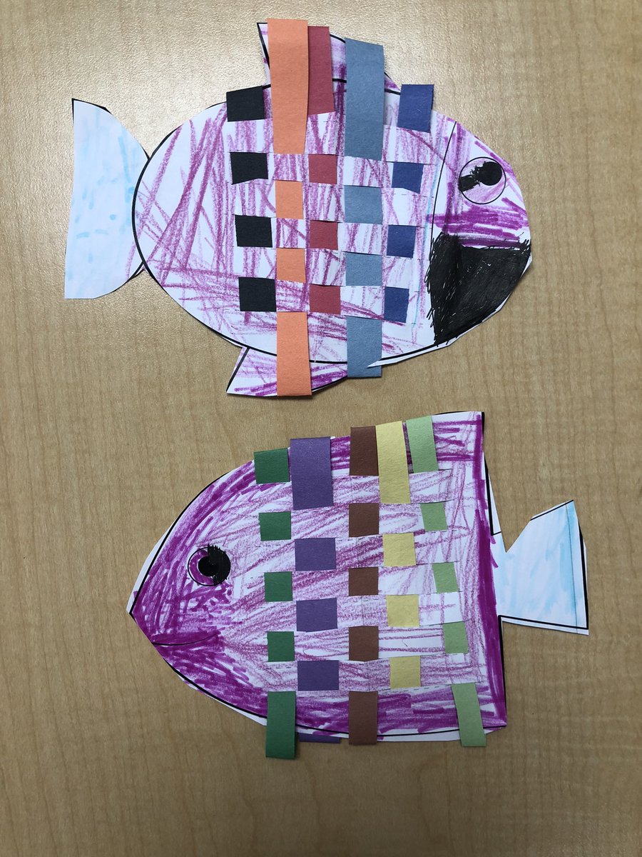 MsLuongEdu's tweet photo. Learning about #patterning in #math and #fish during #science and combining them together during #art 🐠🐟🐡 https://t.co/OgP7BNyNLB