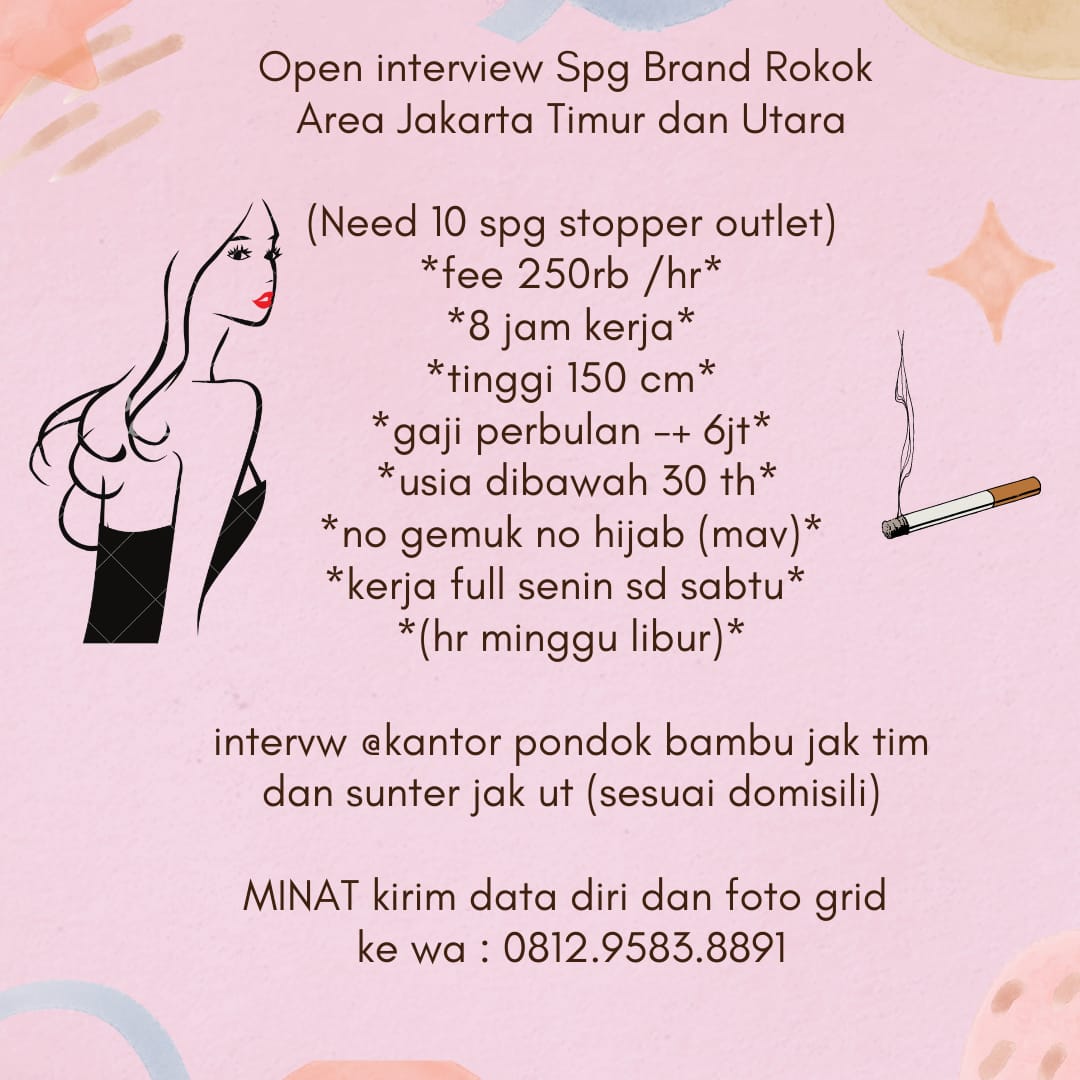 Job spg stopper brand rokok #spgrokok #spgjakarta #spgmobile
