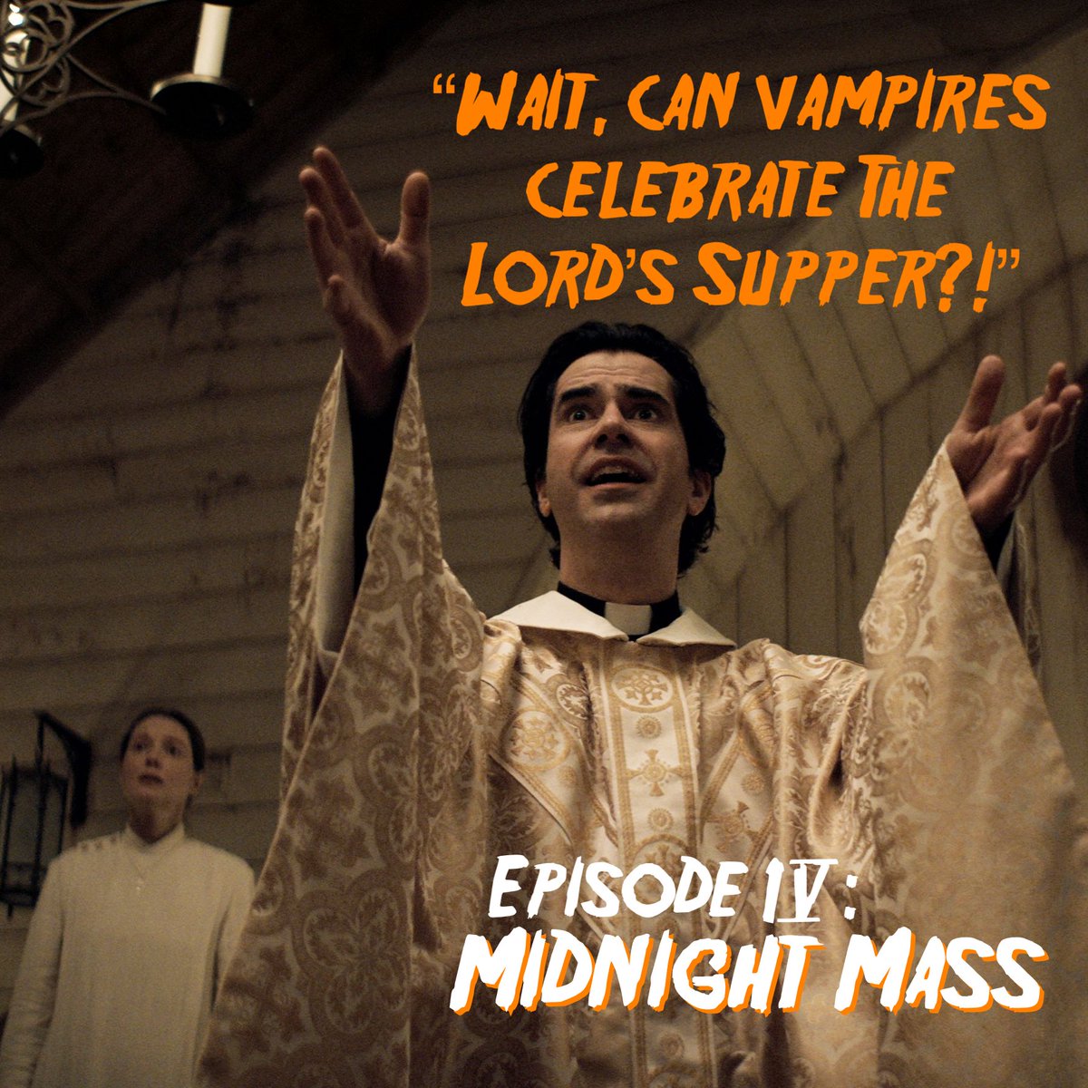 HappilyScarried's tweet image. Listen to Episode 4: Midnight Mass! 

We also talk about being away from podcasting this past month, if vampires can celebrate the Lord's Supper, address some questions from @andrewhwaller &amp;amp; @bombcityson, and also ask you to weigh in on a question below: podcasts.apple.com/us/podcast/hap…