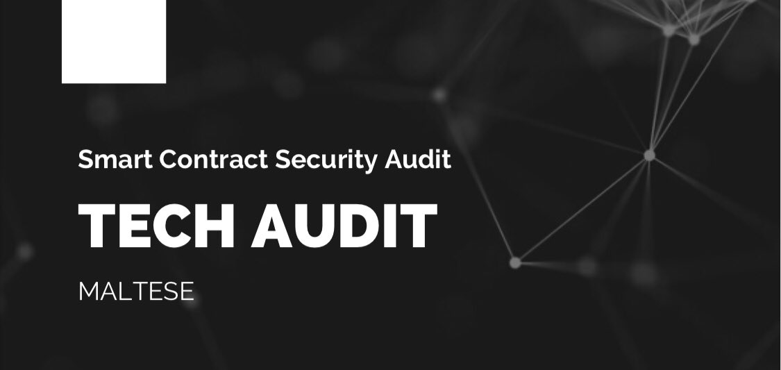 Tech Audit performed a complete Smart Contract audit of 
<a href="/MALTESE/">maltese</a>
<a href="/MalteseCoin/">Maltese Coin</a> 

The report is issued and you can find it mailbox and github
github.com/TechAuditUSA/S…

#TECHAUDIT #BSC