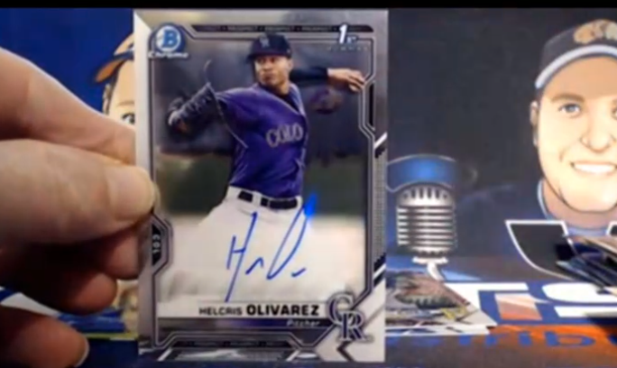 GoGTSLive's tweet photo. Bowman Chrome HIT!  3 autos instead of 2 in our regular hobby box preview.    

RT &amp; Watch Live to enter to win ~ https://t.co/fQdVJJYUXR 

#Collect #WinWithGTS https://t.co/8ujMT90e7Y