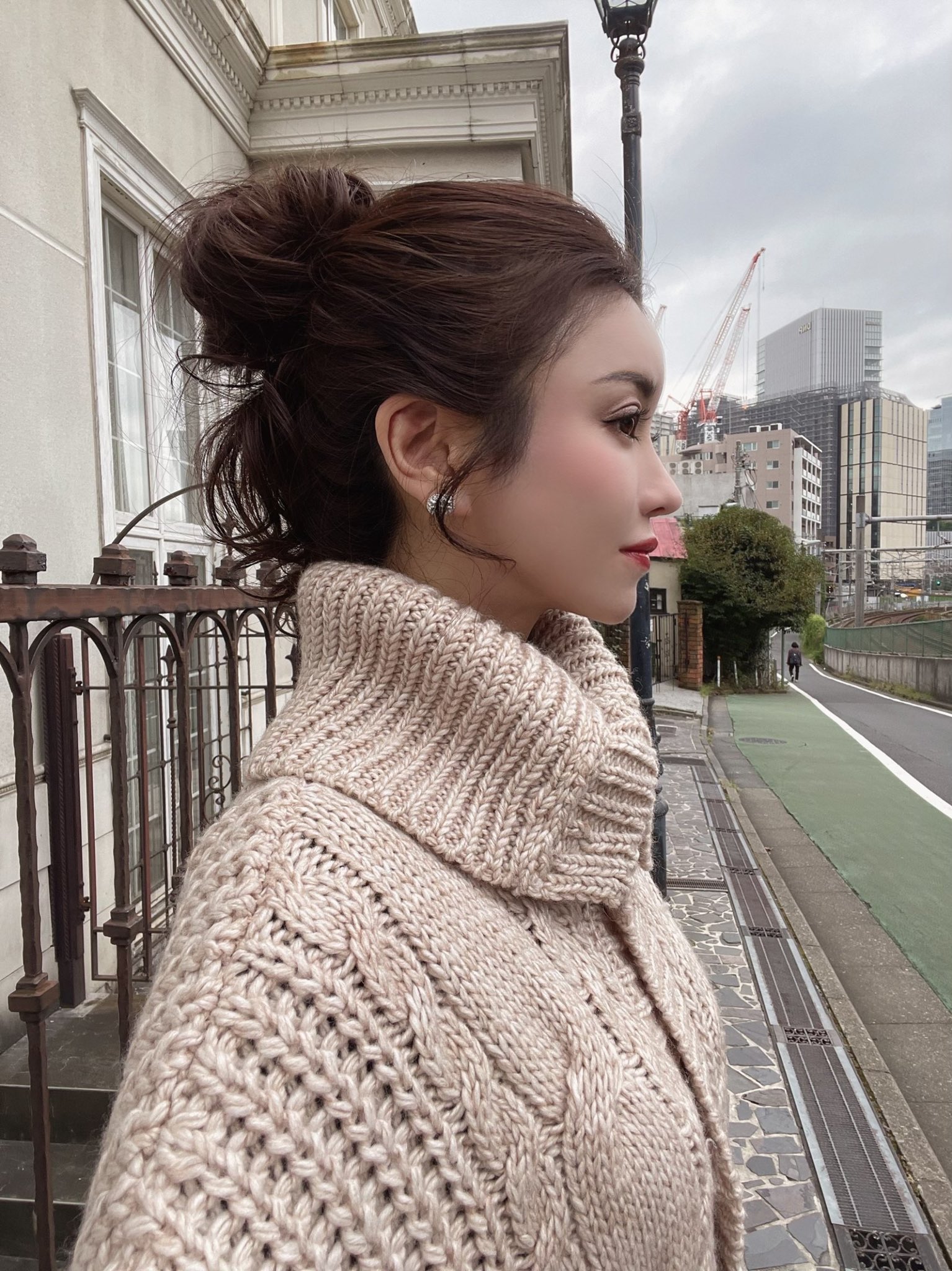 【美品】相沢えみり emiriawiz✨バイカラーツイードロングジャケット　S 売れ筋アイテムラン 美品】相沢えみり emiriawiz✨バイカラー