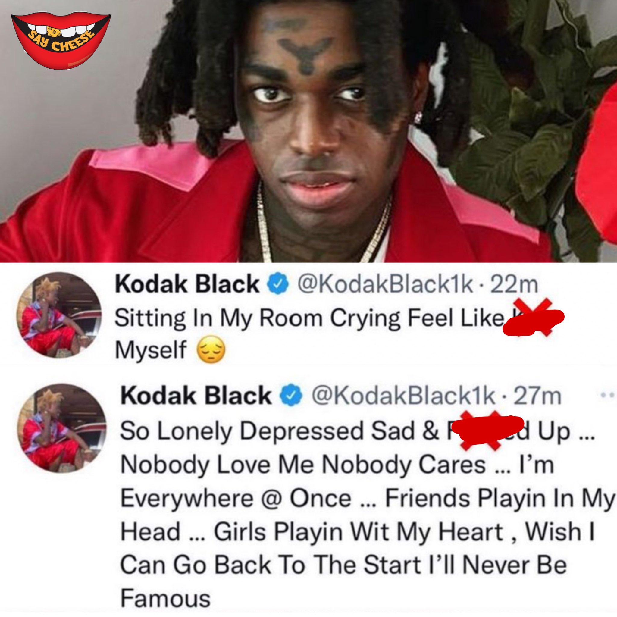 SAY CHEESE! 👄🧀 on X: Kodak Black tweeted this before deactivating his  Twitter & Instagram accounts.  / X