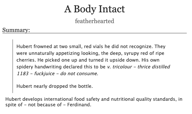feather_hearted's tweet photo. A Body Intact | E | ferdibert for @fe3hquickiebang !

With gorgeous art from @gladdybug in ch. 2. (incoming) 

Find out what ferdinand thinks of the 5 second rule. 

https://t.co/vZ5iF490Qr https://t.co/brebxZZ49a