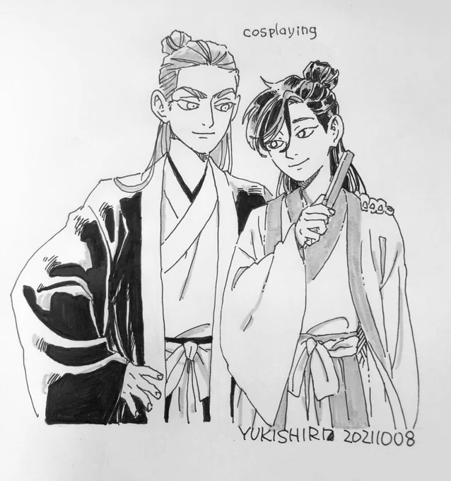 #inktober2021 
#CP三十天挑战赛
#30日CPチャレンジ
#犯罪心理 #刑林

day7
コスプレ 