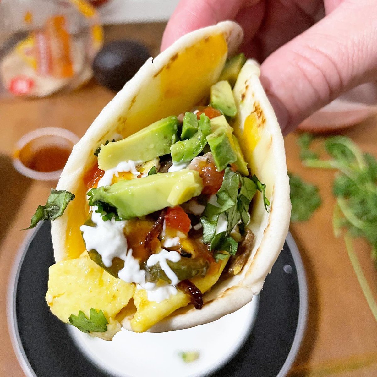 joneslance's tweet image. brisket breakfast tacos…or a midnight snack.

#workwithwhatyouhave