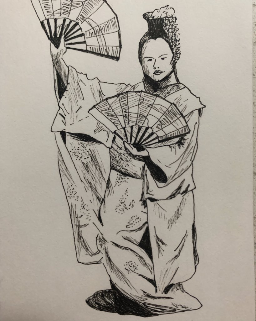 BLouDesign's tweet image. 7. Fan #inktober #inktober2021