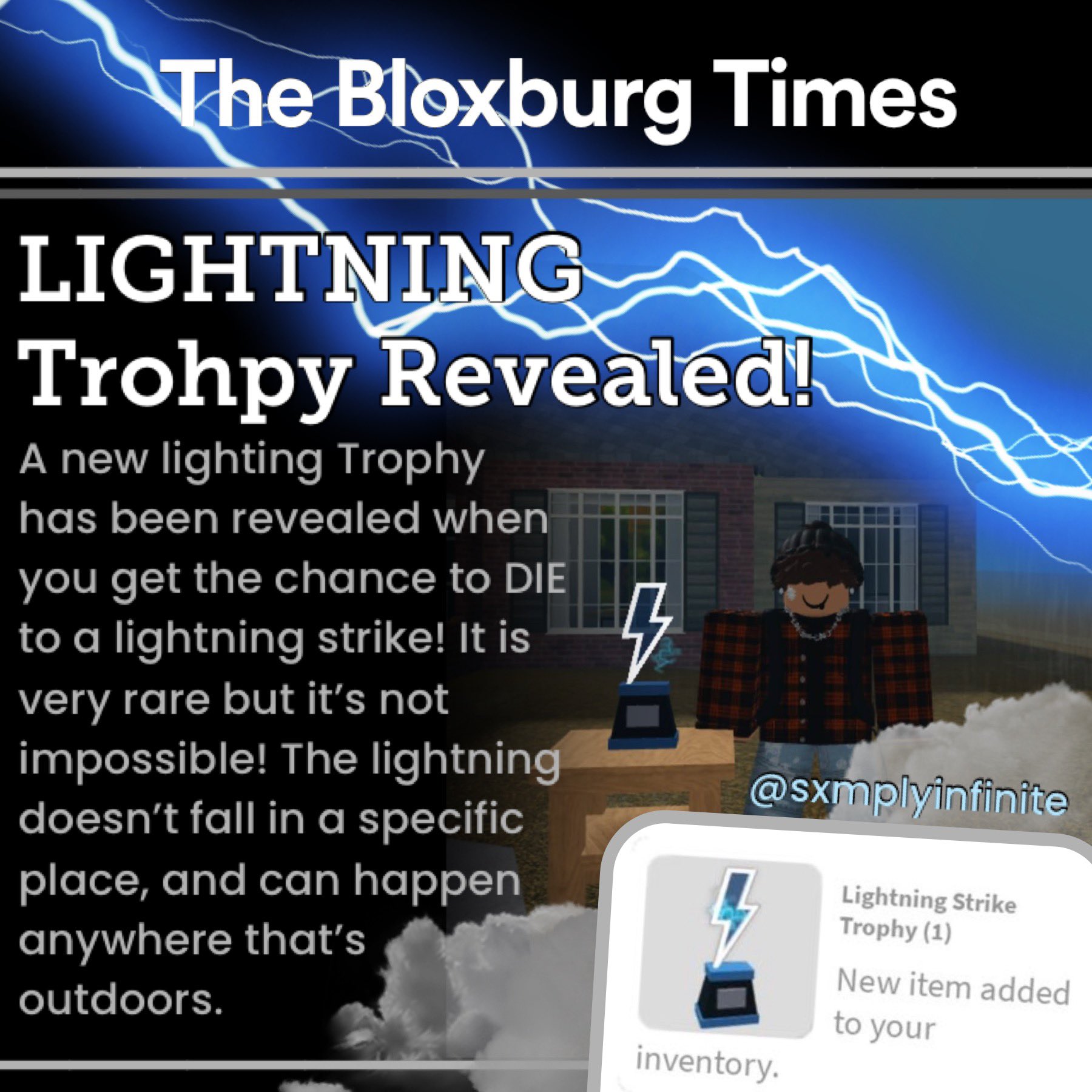 Lightning Strike Trophy, Welcome to Bloxburg Wiki