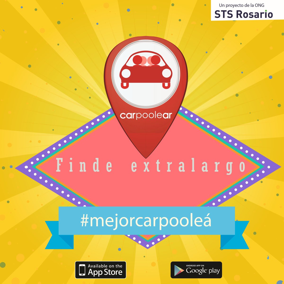 carpoolear's tweet image. Finde extralargooo! Podes compartir viajes en auto entrando a carpoolear.com.ar/app desde la pc o celu o también bajar la app.

#carpoolingargentina #viajesenautoargentina #enautoporargentina #findelargo