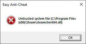 Ryyfii Psa For The Time Being Don T Restart Steam For The Update Easy Anti Cheat Is Recognizing A Steam File As Untrusted This Can Effect Everything From New World To Apex