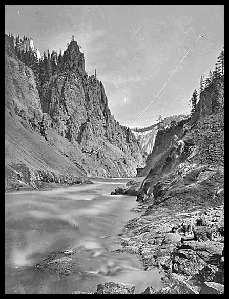 #GrandCanyon of the #Yellowstone from the foot of the #lowerfalls showing the #RedPinnacle. #YellowstoneNationalPark.
This item was produced or created:

1878?

Jackson, William Henry, 1843-1942, Photographer