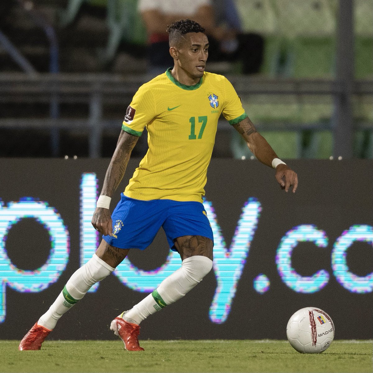 LUFC's tweet photo. 🇧🇷 What a debut! Venezuela lead 1-0 at half-time, Raphinha comes on, gets involved in all three goals, gets two assists, @CBF_Futebol wins 3-1! https://t.co/DKNYVPa0DM