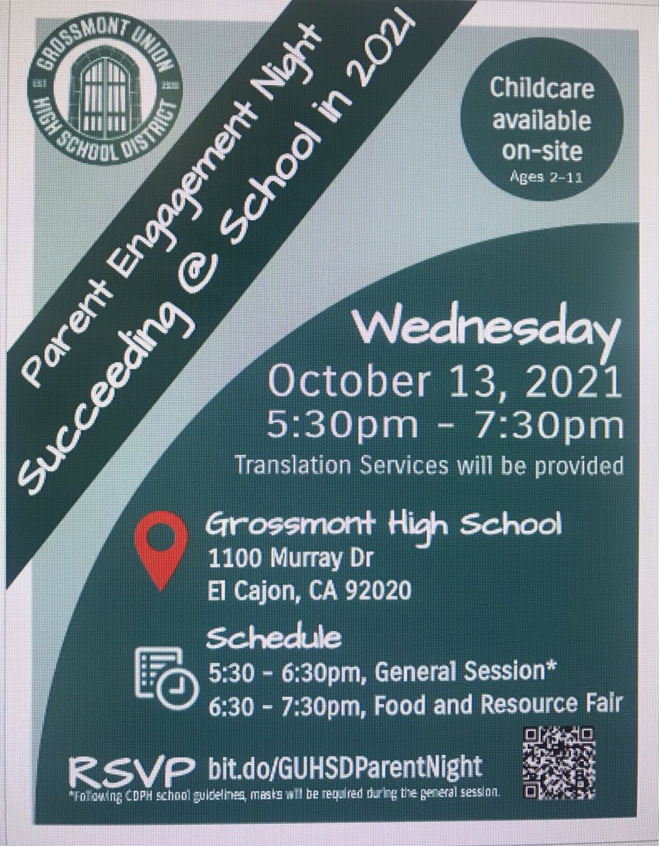 Parent Engagement Night with resources to support students is next Wednesday!