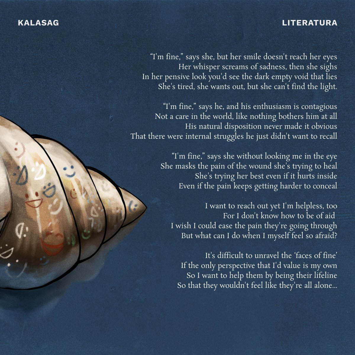 updkalasag's tweet photo. [LITERATURA]

Faces of Fine
By Akirè Alrischa

Basahin: https://t.co/ur9Mbo72oC

#MentalHealthAwarenessMonth
#MentalHealthPH https://t.co/H5d79DDVpd