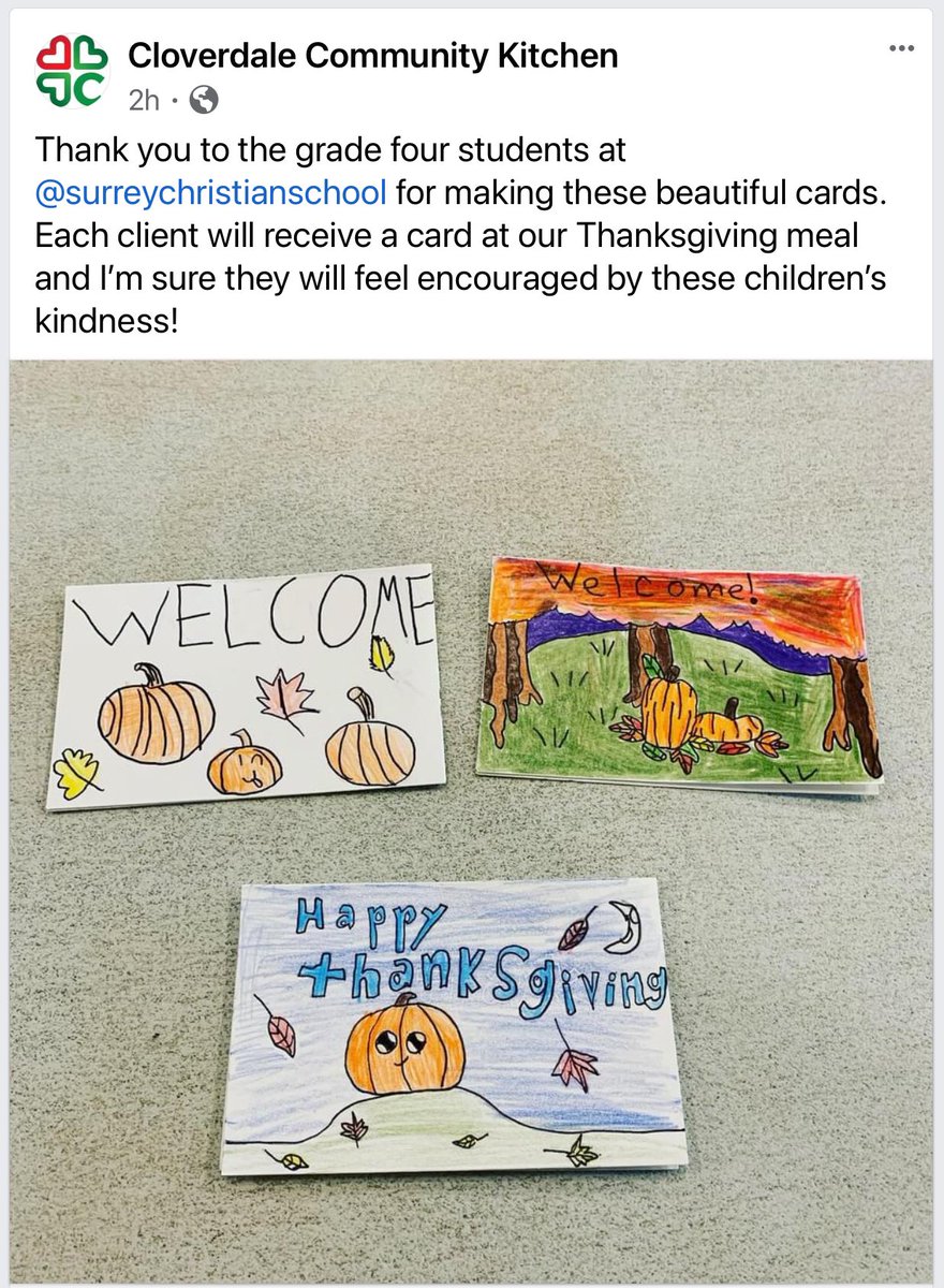 The Cloverdale Community Kitchen is a huge blessing to our local community.  It was our pleasure to create welcome/Thanksgiving cards for the guests of CCK❣️
#blessedtobeablessing