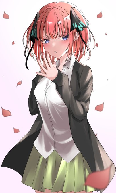あませさんがTwitterに投稿した中野二乃(五等分の花嫁)のイラスト。