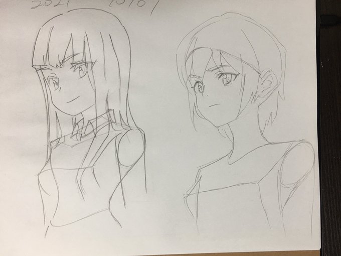 アオリ復習(っ'ω`c)2枚目はイサコをイメージ。 