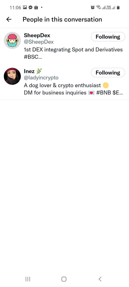 Nette0603's tweet photo. @ladyincrypto @SheepDex Done. Thank you!🍀 https://t.co/9XPSSVShsa