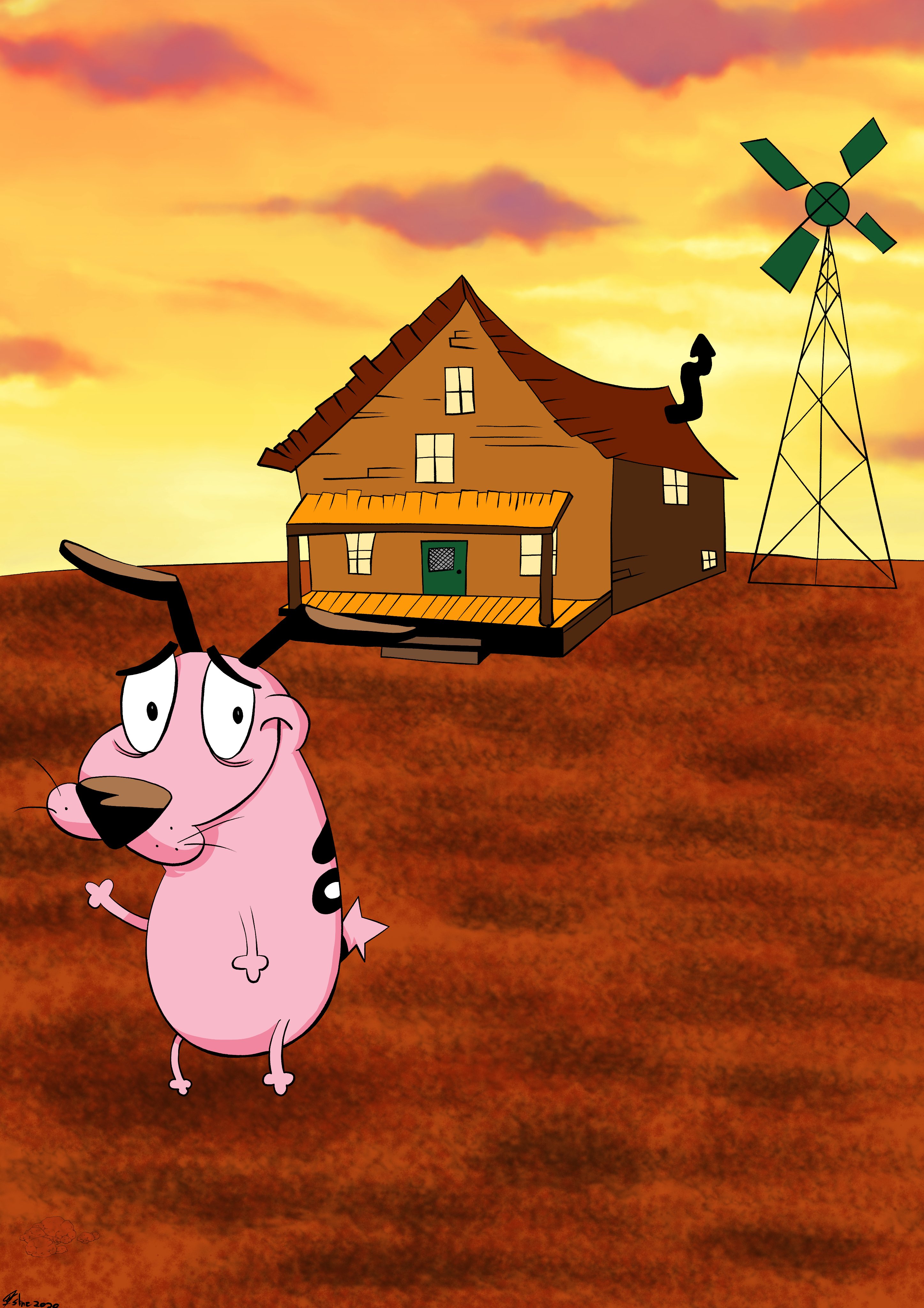 Courage the sale cowardly dog drawing