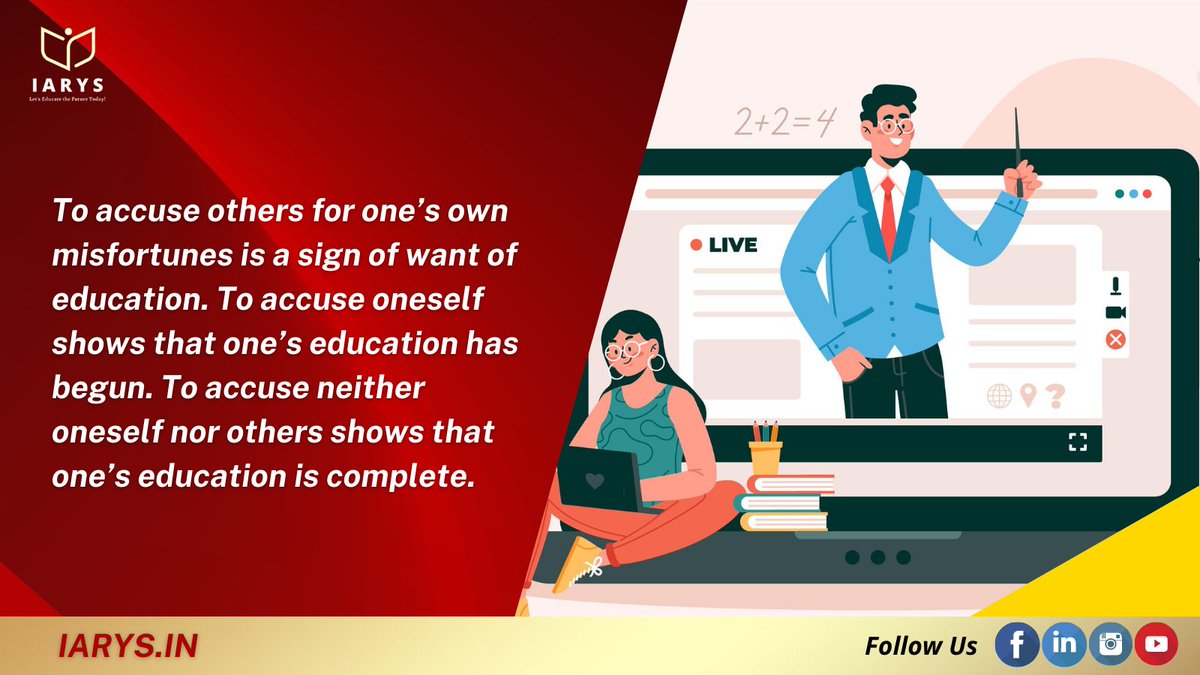 iarys_education's tweet photo. Education refers to self-awareness and acceptance, it is a sign of poor emotional intelligence to blame others for all your misfortunes, as it is to blame yourself https://t.co/ynQkOcsTpJ