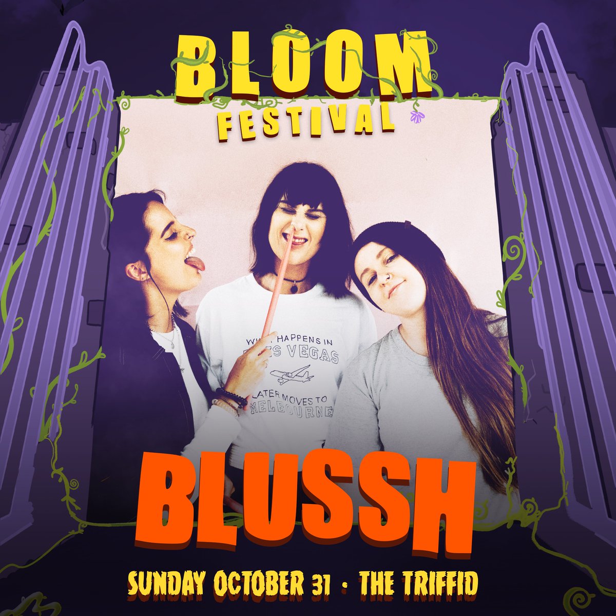 bloom_fest_bne's tweet photo. We're super stoked to have BLUSSH on board this year. Nothing like a good dose of punk to fill your soul. https://t.co/kAo7irkxRN