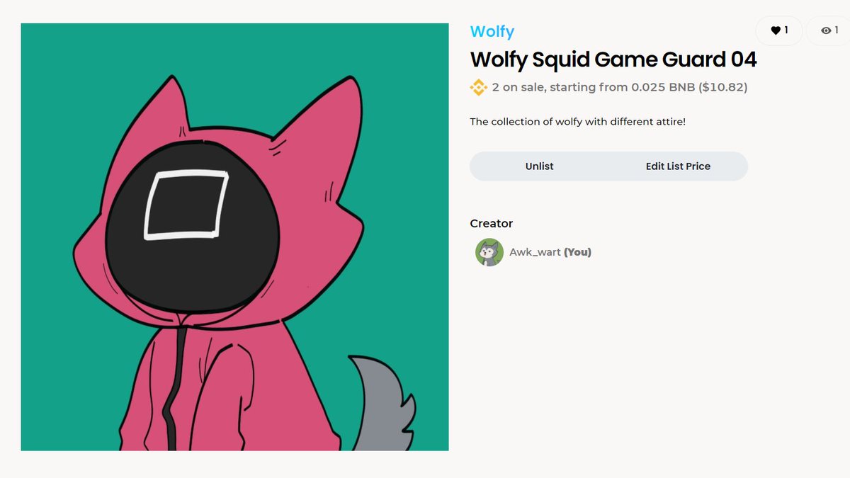 Wolfy Squid Game Guard 04! 
Look at wolfy wearing this! 

Visit my 6th collection here @altura_nft 
app.alturanft.com/item/0x680428b…

#AlturaNFT #Altura #NFTCollector