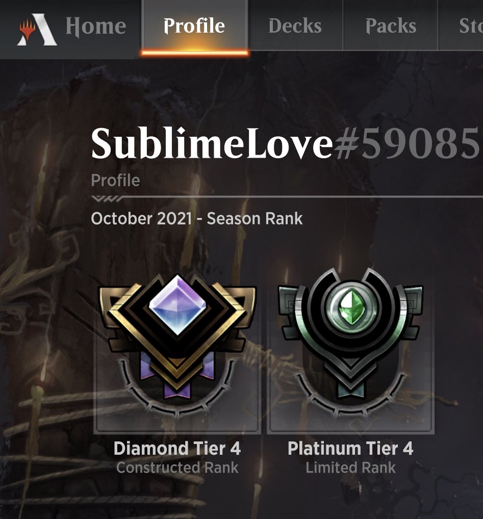SublimeLove13's tweet photo. The grind begins for October ๐
Munched the platinum ranks with Jessi๐ฅ๐ค๐
Was able to craft โmostโ of the deck, flex ๐ช on the helix/falls
-1 ๐ฆ
+WoG
Testing this in B01 dude to Sb collection of trash๐๐ฎ
WoG because whiteDude.deck is popular ๐
#MTGArena
#BuildingOnABudget https://t.co/JsiibsbygN