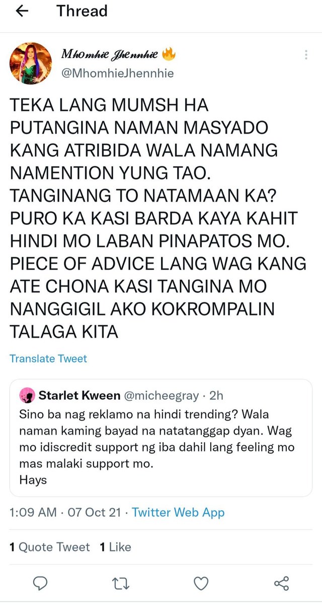 altWorldClass's tweet photo. So many kapuso alts look up to you here dahil kayo yung nauna dito at very supportive sa GMA Shows. But I didn't expect you to be BULLIES. Sa kapwa Kapuso pa. Mga BASURA kayo. 
Nag switch acct pa talaga yung isa para lang mag mura 😂
@multilockdown @EmpressKxxx @AromaMontesilva https://t.co/CYMHUGqffs