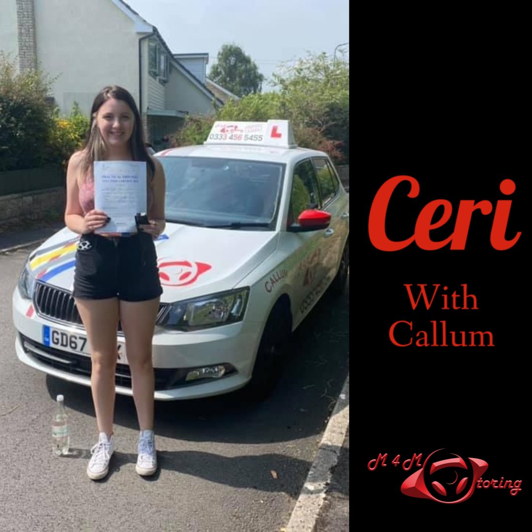 m4motoring's tweet photo. Congratulations Ceri! Passing in Newport! Following lessons with Callum.

You can take lessons with any M 4 Motoring Driving School instructor by calling 0333 456 5455 or texting 07519 268 317

https://t.co/EIY2fRvwg6 https://t.co/Ak6jYiAzoi