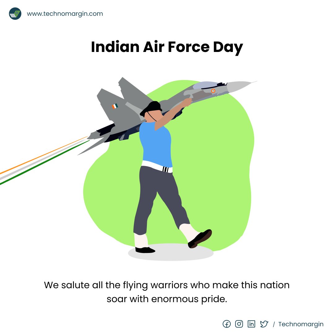 Technomargin's tweet photo. Wishing our air force a Happy Air Force Day as they have always been there for us looking over us and watching over us.
.
#technomargin #indianairforce #airforce #outsourcing #reactnative #flutter #nodejs #angularjs #unitydev #webdevelopmentcompany #iosdevelope https://t.co/gmO0LC9RR8