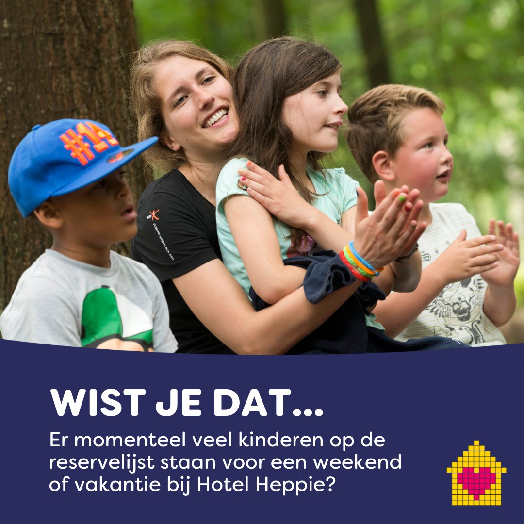 HetVergetenKind's tweet photo. WIST JIJ DAT...
Er momenteel veel kinderen op de reservelijst staan voor een weekend of vakantie bij Hotel Heppie? Daarom bouwen wij een 2e hotel: Een plek waar kwetsbare kinderen met'n moeilijke thuissituatie even op adem kunnen komen. Bouw jij mee? 💛🙏
https://t.co/vZVUoxiQQE https://t.co/lKHt2AEdID