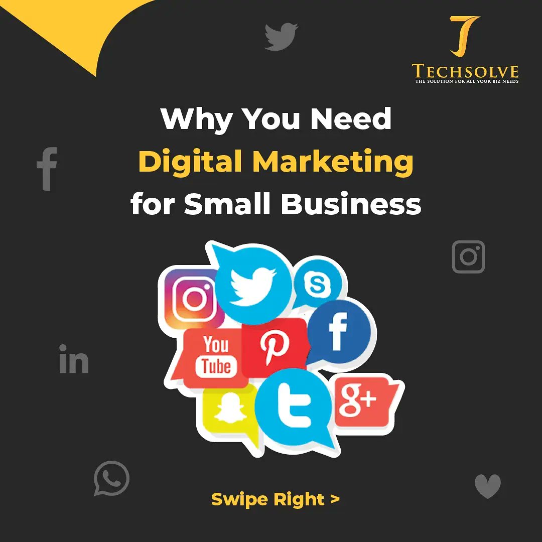 Techsolveteam's tweet photo. Why small business needs Digital Marketing? 

Get to know why and take position in the necessary area where you need to increase your presence.

👆 Follow for more tips and save this for reference 

#smallbusiness
#businessowner
#businesstips #marketingideas #digitalmarketingtips https://t.co/v8g1UN80To