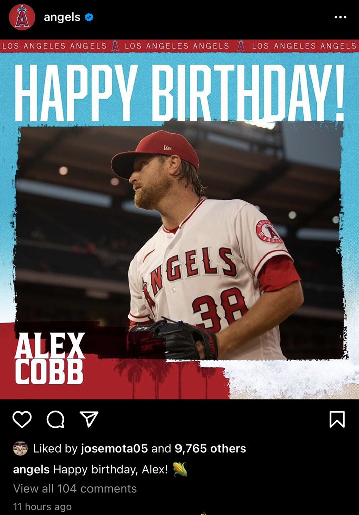  Yeah and the same reason why they re wishing Alex Cobb a happy birthday after the season ended. 